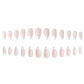 Elegant Pearl White Almond French Press On Nails - 24 Pcs Acrylic False Nails for Women and Girls