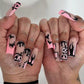 Glamorous 24Pcs Halloween Press-On Nails - Long Ballet Coffin Design with Pearls & French Square Style