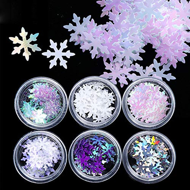 Christmas Snowflakes Ultrathin Nail Sequins Laser Sparkly Nail Glitter Flake Winter DIY Nail Decals Nail Decoration