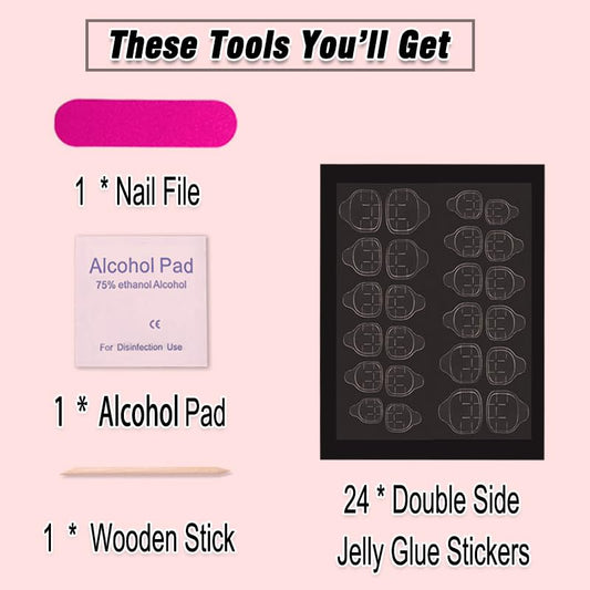 Stylish Green Press-On Nails with Gold Waves Design - 24 Pcs Short Medium Square Fake Nails for Daily Wear & Weddings