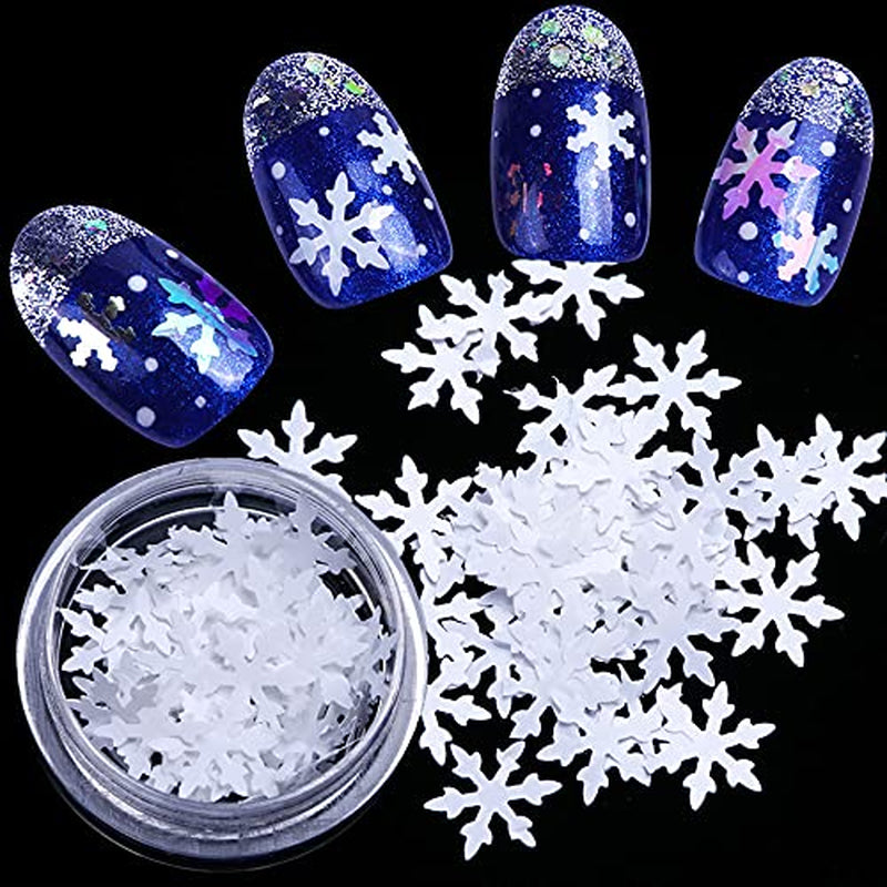Christmas Snowflakes Ultrathin Nail Sequins Laser Sparkly Nail Glitter Flake Winter DIY Nail Decals Nail Decoration