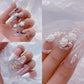 3D Floral Nail Charms - White & Aurora Clear Rose Designs for Stunning Acrylic Nails - DIY Manicure Decorations (6 Grids)